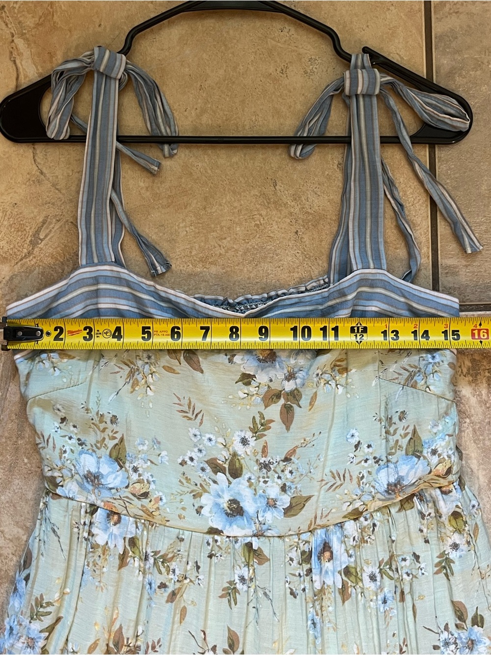 Sweet Wanderer Floral Tie Strap Tiered Maxi Dress Size Large - Picture 9 of 13